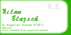 milan blazsek business card